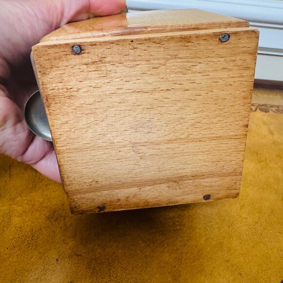 Vintage Italian Manual Wood Metal Coffee Grinder 1950s Nostalgic Barista - Picture 9 of 9